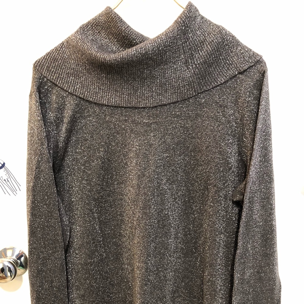 Michael Kors 1X Sparkly Cowl-Neck Sweater